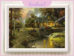 Cottage Stillwater Tranh sơn dầu nghệ thuật phong cảnh đẹp để làm quà tặng