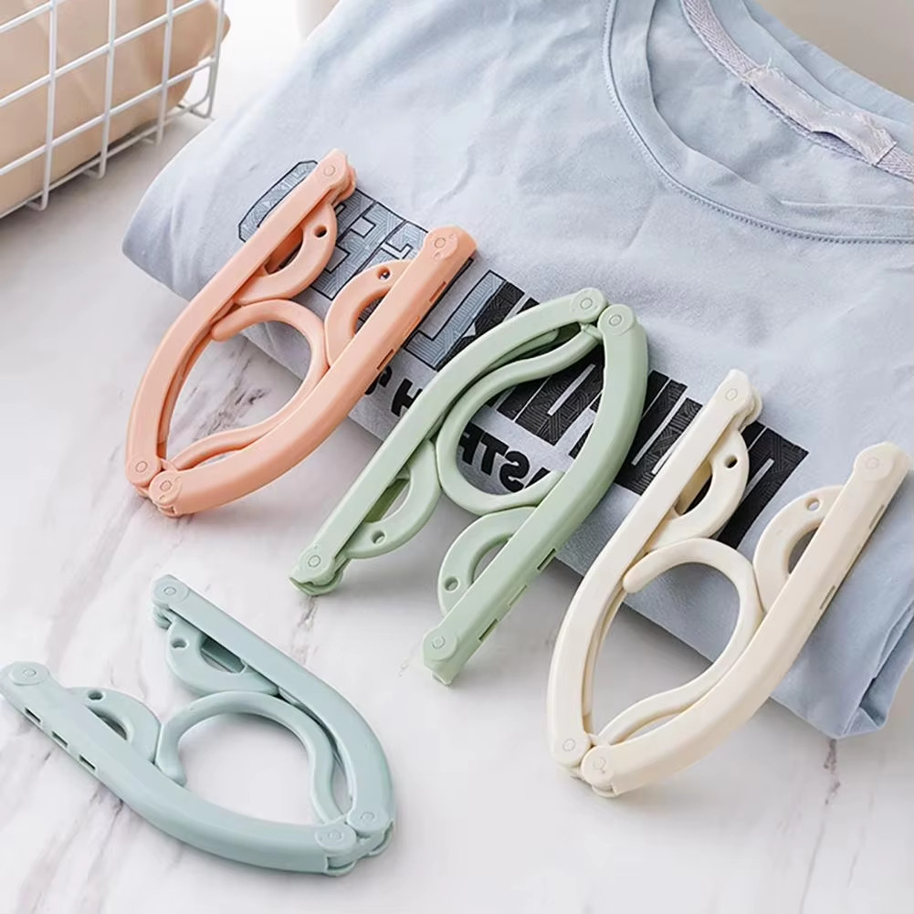 4 BỘ / 20 Chiếc Móc Treo Du Lịch Gấp Di Động 5 Màu Nhựa Chống Trượt Tủ Quần Áo Phơi Tiết Kiệm Không Gian Cho Tome & Du Lịch