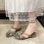 Internet Celebrity Womens Crystal Sandals With Toe Caps, Fashionable Summer New Jelly Shoes With