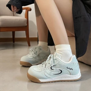 Lace Moral Training Shoes For Women, All-match White Shoes, Thick Sole Shoes
