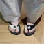 Korean Style Wing Polka Dot Contrasting Color Millennium Flip-flops Style Flip-flops Flat Bottom