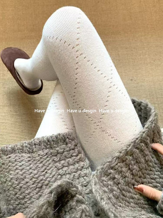 Quần Legging Mỏng Xám Kim Cương Rỗng, Độ Đàn Hồi Cao, Phù Hợp Mặc Bên Ngoài Mùa Xuân Thu