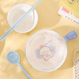 Bộ đồ ăn gốm chịu nhiệt độ cao Bát cơm dễ thương có thể vào bộ bát vi sóng