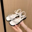 Giày sandal hở mũi nhỏ hoa xinh xắn kiểu Pháp Giày đế bằng kiểu La Mã mùa hè dành cho nữ sẽ không l
