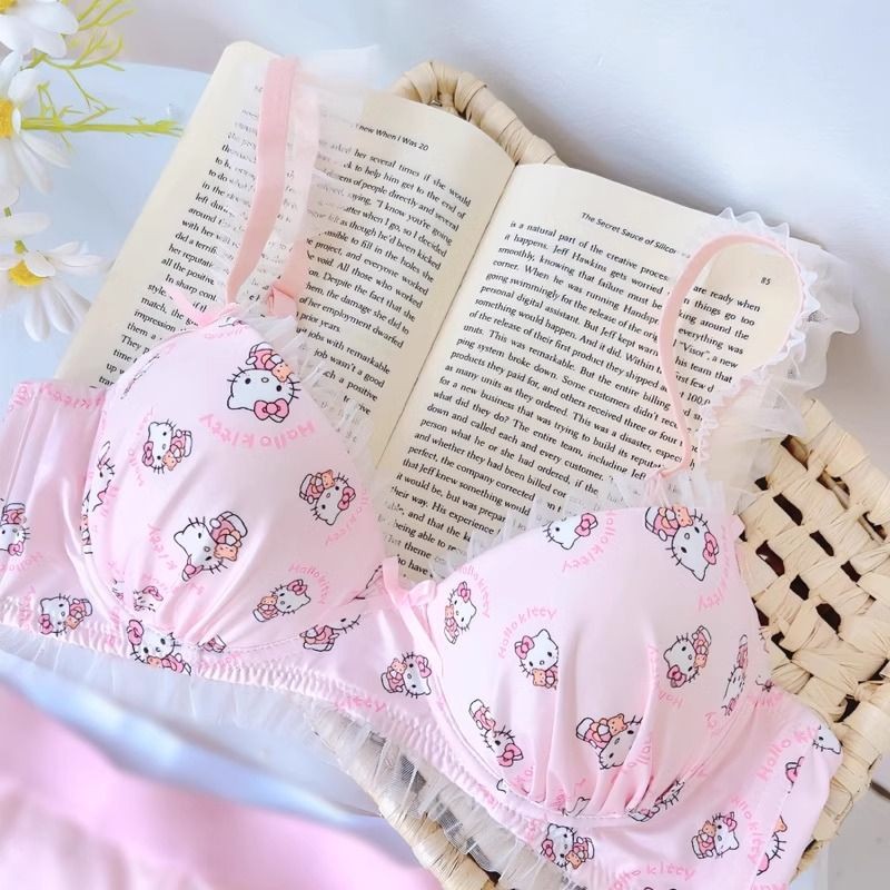 Áo Ngực Hình Mèo Cho Bé Gái Phong Cách Nhật Bản, Thiết Kế Ngọt Ngào