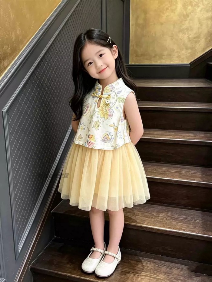 Baby Girl Summer National Style One-year-old Dress Cheongsam Dress New Children's Style New C