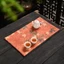 Yunjian Cam Hoa Mận Đỏ Trà Khô Thảm Hai Mặt Tay Khâu Trà Coaster Retro Trà Bàn Thảm Chống Thấm Nước Kép Đa Năng Trà Thảm