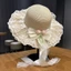 Original Flowery Seaside Lolita Hat Sweet Bow Wave Straw Hat Forest Pastoral Sun Protection Beac