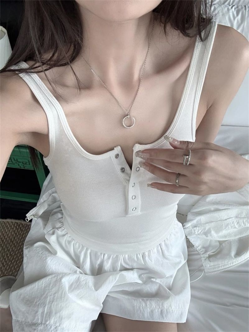 Lan ~ Áo Vest Không Tay Nữ Style Mỹ Retro Cao Cấp, Thích Hợp Mùa Hè