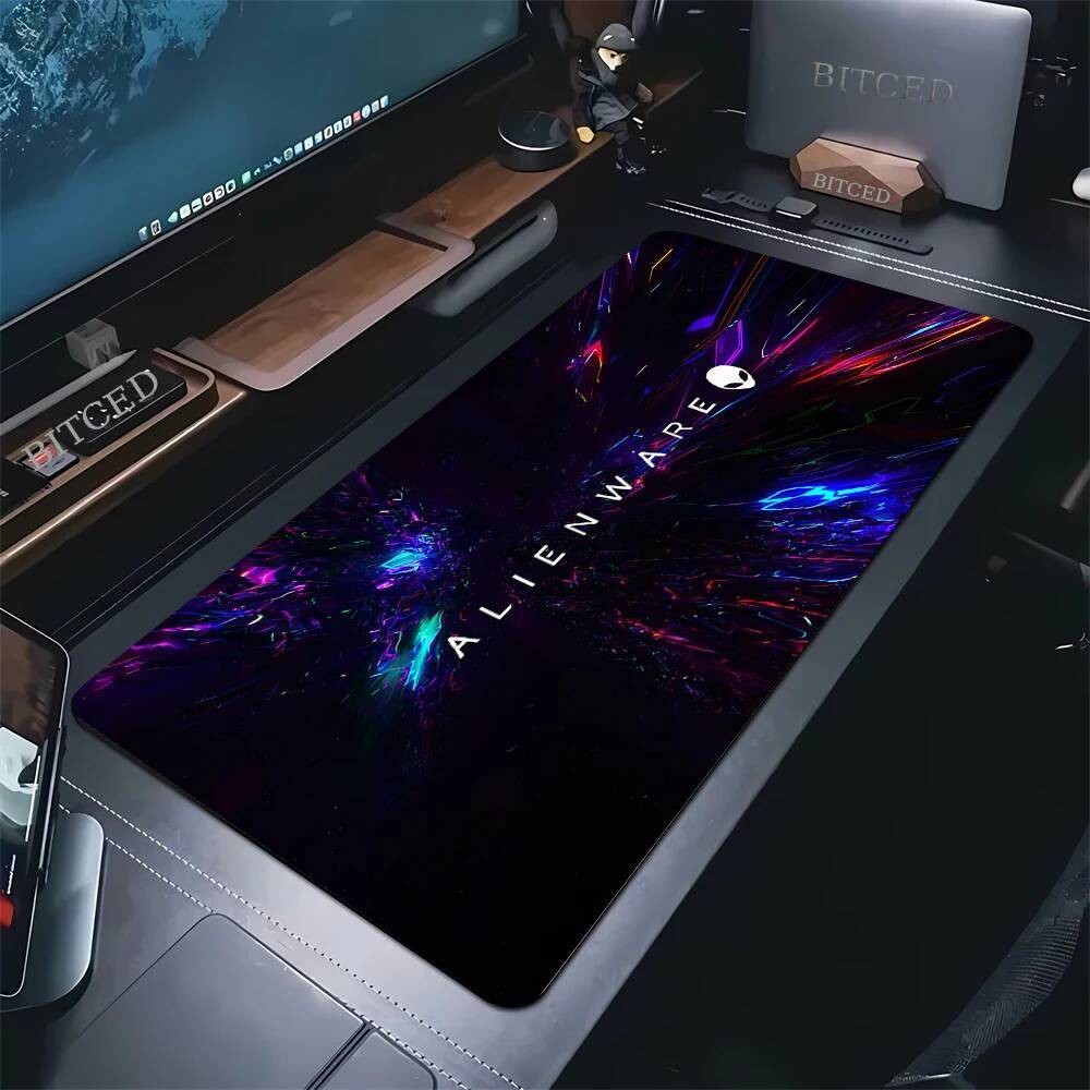 Game Thủ Để Bàn Thảm Alienware Hoạt Hình PC Chơi Game Miếng Lót Bàn Phím Miếng Lót Lockrand Mousepad Cho PC Chuột Thảm 90x40cm