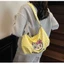 Japanese Cartoon Plaid Canvas Bag For Women Summer Large-capacity Dumpling Bag Versatile Student