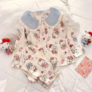 ve áo Bộ đồ ngủ mùa xuân thu mới cho trẻ em quần dài tay thường ngày cho trẻ em Bộ quần áo mặc ở