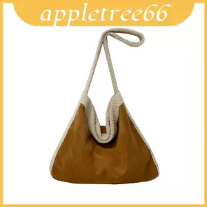 Túi xách Mini nữ lông cừu thông thường có thiết kế khối màu và điện thoại bỏ túi di động