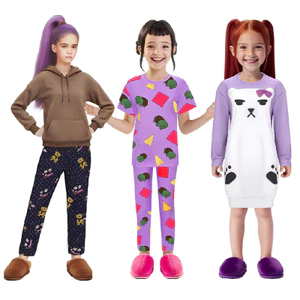 Bộ cosplay pyjama Kpop Demon Hunters Rumi Mira Zoey cho trẻ em, chất liệu polyester, phù hợp dự tiệc và chơi