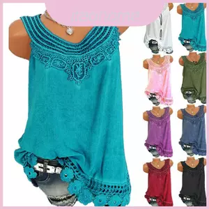 Áo Vest không tay dáng rộng sang trọng dành cho nữ có dấu ren lệch vai sành điệu