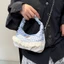 Handbags New Fashion Floral Plaid Pleated Crossbody Bag Versatile Chain Shoulder Cloud