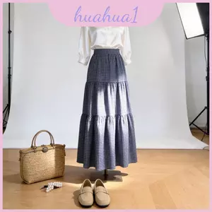 Váy phối Cotton cổ điển phong cách có viền và khả năng co giãn cho nữ mặc thường ngày