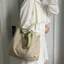 New French Style Summer Plaid Double-sided Canvas Bag Splicing Fresh Commuting Large Capacity Po