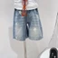 Bộ đồ bé gái mùa hè phiên bản Hàn Quốc mèo hoạt hình ngắn tay hình ngôi sao quần denim hai mảnh