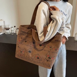 Korean Style Large Bag Women's New Casual Versatile Tote Canvas Bag Large Capacity Commuter Sh