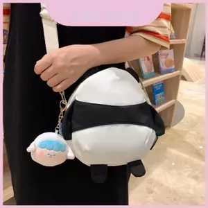 Túi đeo chéo gấu trúc vui vẻ phong cách Hàn Quốc có túi chất liệu Nylon di động và