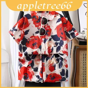 Bộ áo sơ mi và quần Short ngắn tay pha trộn Cotton cho trẻ em chất liệu mềm mại cho