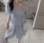 Váy bà bầu tay phồng Mùa hè Mới Nữ tính Màu trắng khí chất Váy bà bầu