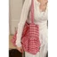 Ruffled Plaid Canvas Bag Shoulder Commuting New Internet Celebrity Japanese Student Bucket Large