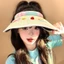 Color Bow Puppy Empty Top Sun Hat For Women Spring And Summer Anti-UV Sun Hat Large Brim Sun Hat