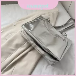 Túi Tote Nylon công suất lớn dành cho nữ có túi bên trong và khóa kéo đóng cửa thông thường để mặc