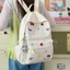 New Cute Cartoon Print Student Backpack Fashion Simple Popular Embroidered Stars Large Capacity