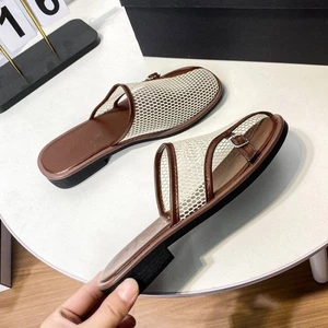Hollow Baotou Half Slippers Women's Breathable New Summer Fashion Outer Wear Soft Bottom Braided