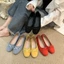 Ballet Style French Flat Suede Shoes Women's Shoes New Season Bow Black Granny Shoes Women