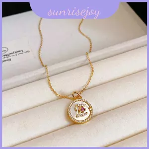 Chữ Vàng Zircon Mặt Dây Chuyền Vòng Cổ Cho Nữ Phong Cách Thường Ngày Và Thanh Lịch