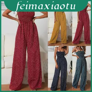 Bộ áo liền quần nữ ngày lễ phong cách quây có chấm bi in hình chấm bi thanh lịch