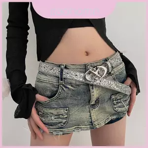 Thắt lưng kim loại hoài cổ Barbie Y2k có chốt đóng cửa cho phong cách đường phố