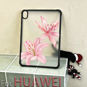 Ốp lưng cứng trong suốt HUAWEI MatePad 10.4 SE 11 SE11 Air 11.5 S 11.5S Pro10.8 11 Pro11 12X T10 T10s Honor Pad X8 X8Lite Soft Pink Lily Minh họa