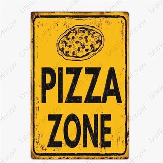 Pizza Zone Mảng Mảng Thực Phẩm Tuyệt Vời Vintage Kim Loại Ký Quán Rượu Thanh Trang Trí Nhà Cửa Tốt Nhất Tự Chế Áp Phích Ý Pizza Tường Nghệ Thuật Tấm N374
