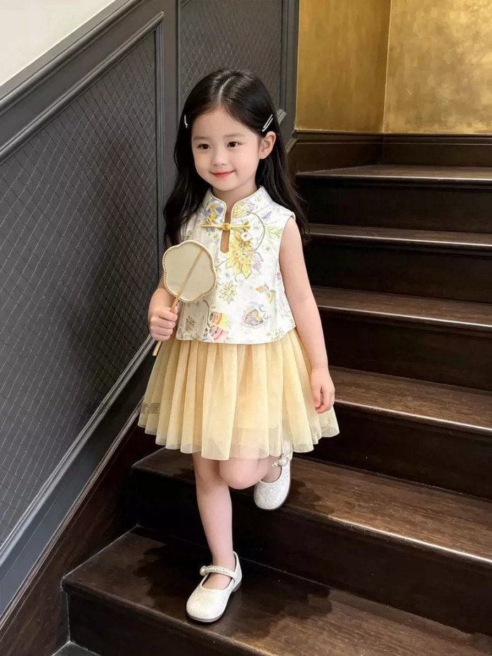 Baby Girl Summer National Style One-year-old Dress Cheongsam Dress New Children's Style New C