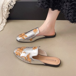 Retro Birkenstock Shoes Half Slippers Early Autumn New Relaxed Anti-velvet Baotou Lazy Anti-slip