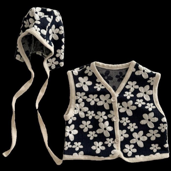 Quần Áo Trẻ Em Hàn Quốc Phong Cách Mùa Xuân Bé Trai Bé Gái Cotton Mềm Mại Hoa Ngọt Ngào Áo Vest