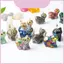 Điêu khắc mèo pha lê Moonstone với chất liệu thủ công bằng nhựa để trang trí bàn làm việc hiện đại và quà tặng sưu tập