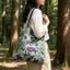 Forest Style Fresh Floral Canvas Bag Large Capacity Shoulder Bag With Artistic Atmosphere, Versa