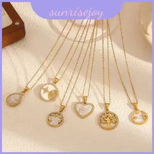 Vòng cổ mặt dây chuyền hình ngôi sao và thép không gỉ hình trái tim có thiết kế thả cho phụ kiện hợp thời trang dành cho nữ