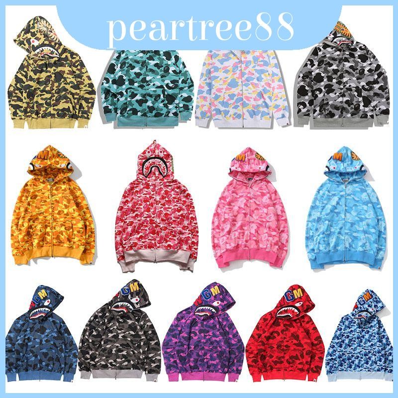 Áo hoodie Bape zip up thiết kế cá mập