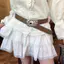 Thắt lưng da Pu phong cách Boho có khóa kim loại và các chi tiết thêu thời trang