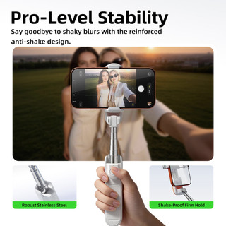 Gậy Selfie GOOJODOQ Hợp Kim Nhôm Chống Rung, Gập Gọn Bỏ Túi, Dài 70cm, Remote Bluetooth Kèm Theo