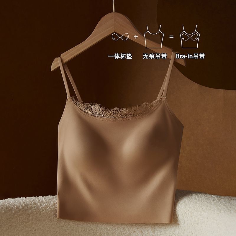 Camisole nữ ren mềm mại có miếng lót ngực, thiết kế đẹp mắt cho mùa hè