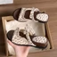 Retro French Thick-soled Heightening One-line Sandals For Women, Two-wear Sandals With Skirt