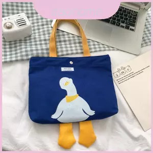 Túi đeo chéo vuông bằng vải Canvas nhỏ dành cho nữ có lớp lót và mở từ tính